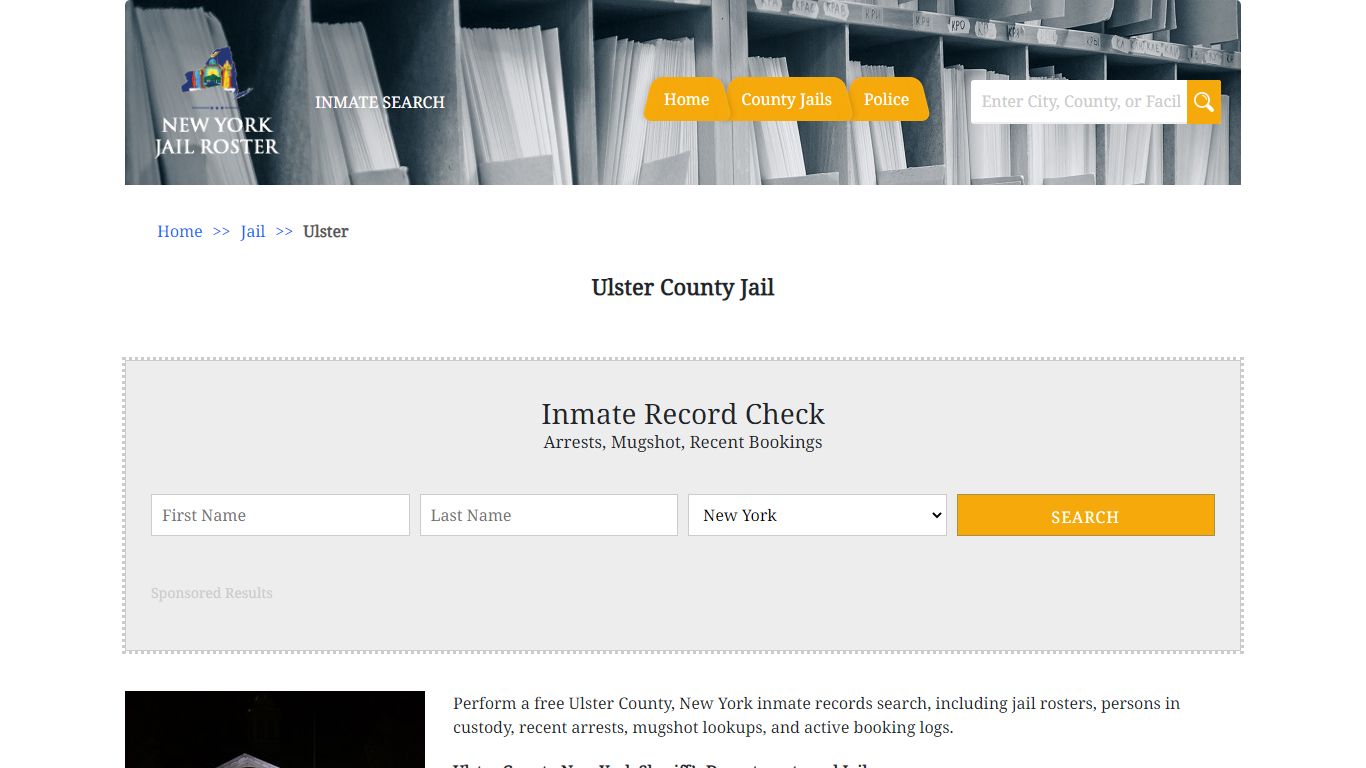 Ulster County Jail | Jail Roster Search